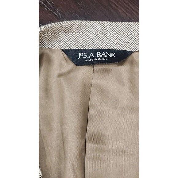 JOS A BANK SIGNATURE SILK/CAMEL HAIR HERRINGBONE SPORT COAT‎ BLAZER MEN 44R - Picture 3 of 10